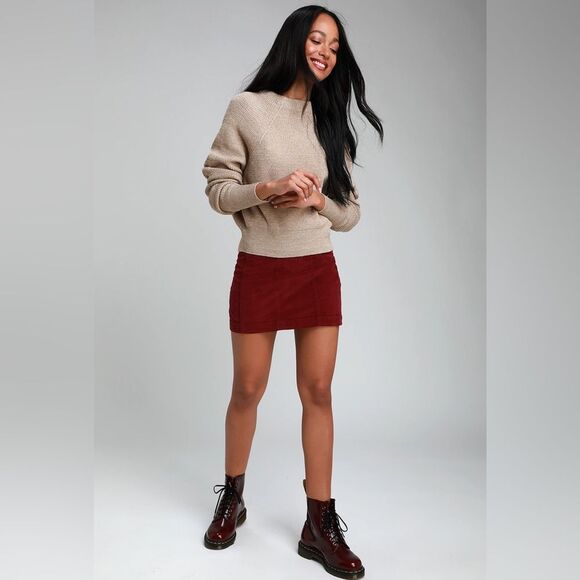 Free People Heathered Beige Knit Pullover Sweater Sz XS Stretchy-Like a New - Picture 3 of 8